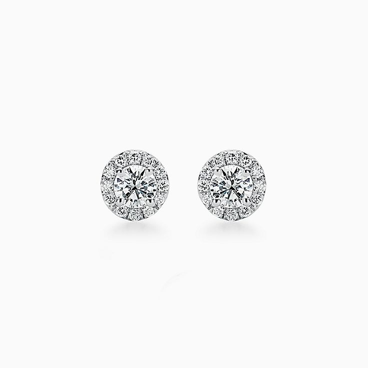 Tiffany and Co Round Brilliant Diamond Stud Earrings 2.04 TCW I VVS2-VS1  Platinum | Diamond earrings studs, Diamond studs, Diamond