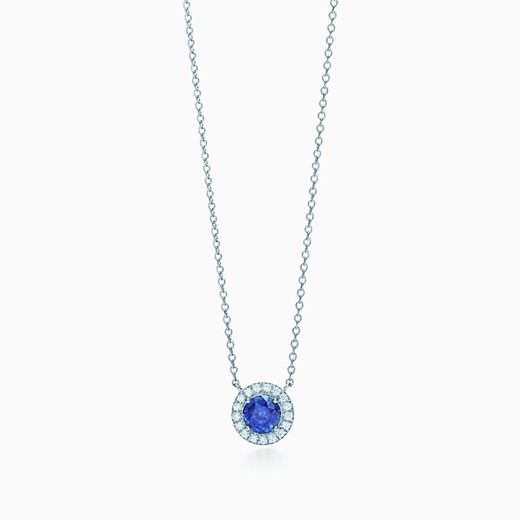 sapphire silver necklace