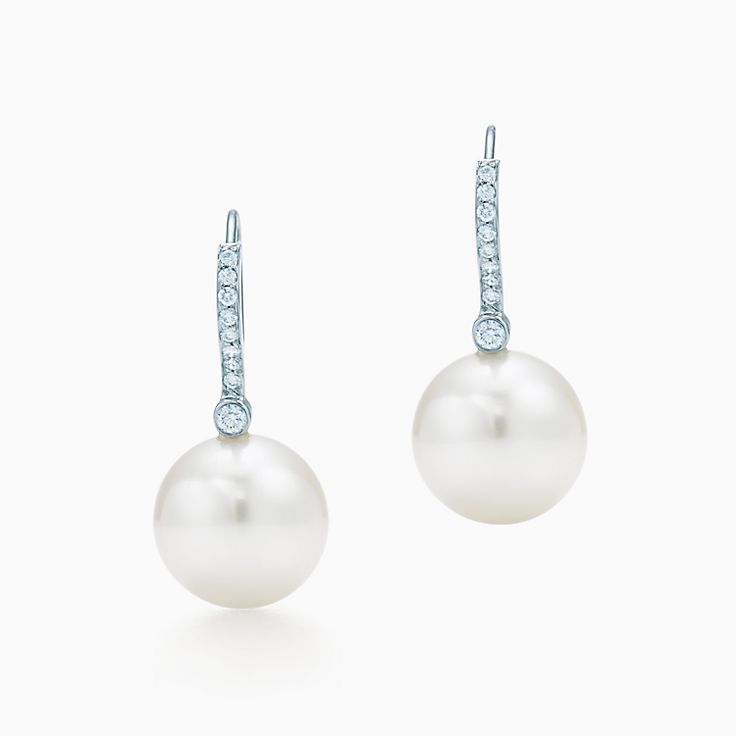 Tiffany pearl diamond on sale earrings