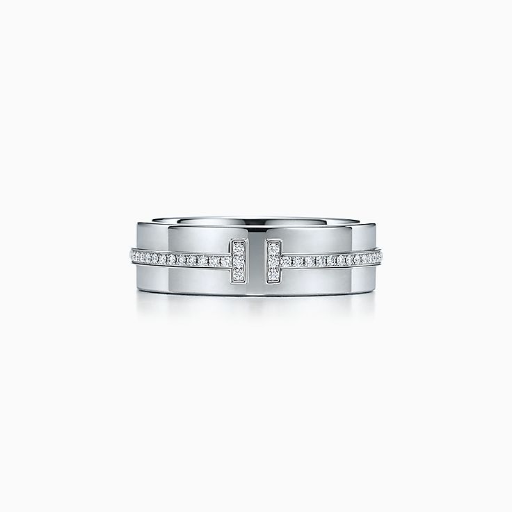 Tiffany T:寬版鑽石戒指