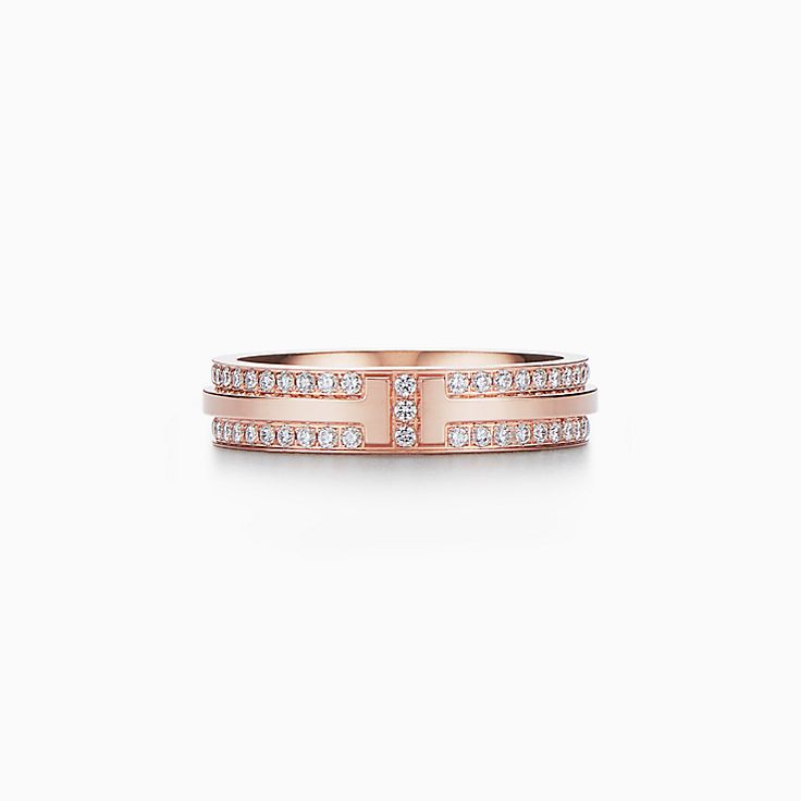 Tiffany T:窄版密鑲鑽石戒指