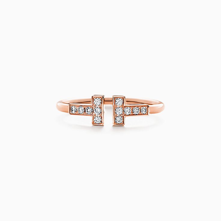 Tiffany T:Anillo delgado de diamantes