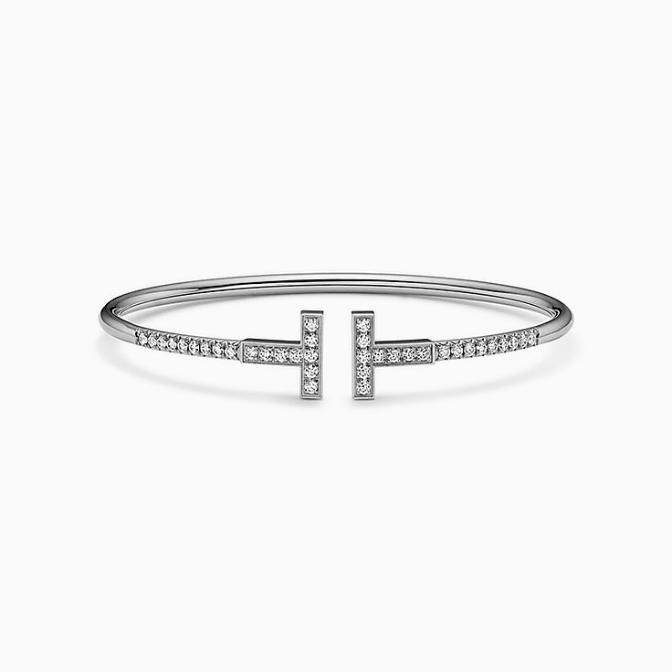 Tiffany&nbsp;T:Bracelet jonc Wire avec pavé de&nbsp;diamants