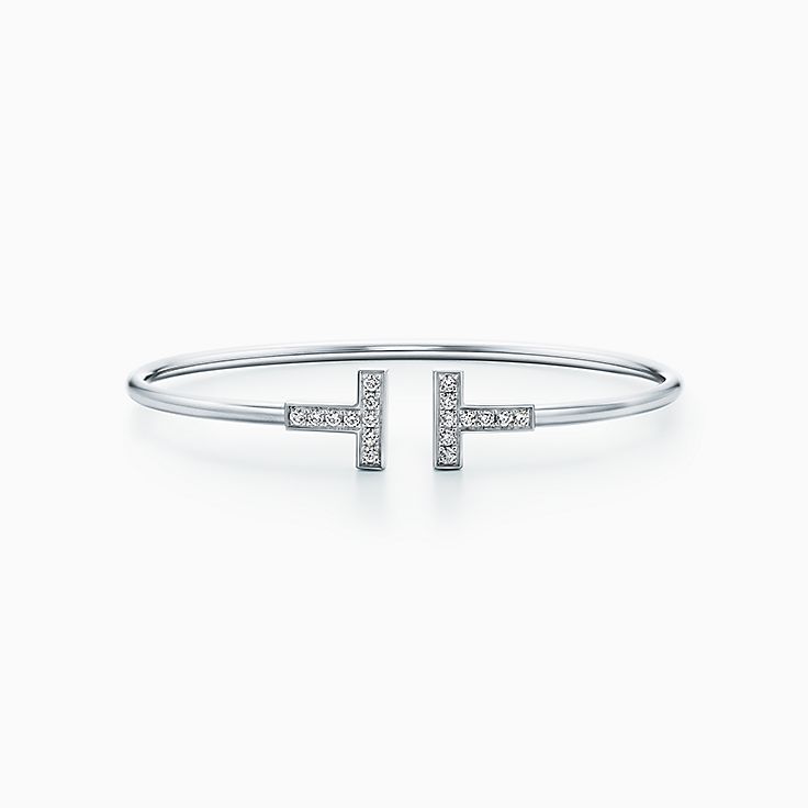 Tiffany T:Brazalete delgado de diamantes