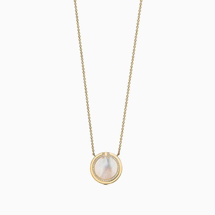 Tiffany T Smile Pendant in Rose Gold with Diamonds, Small | Tiffany & Co.