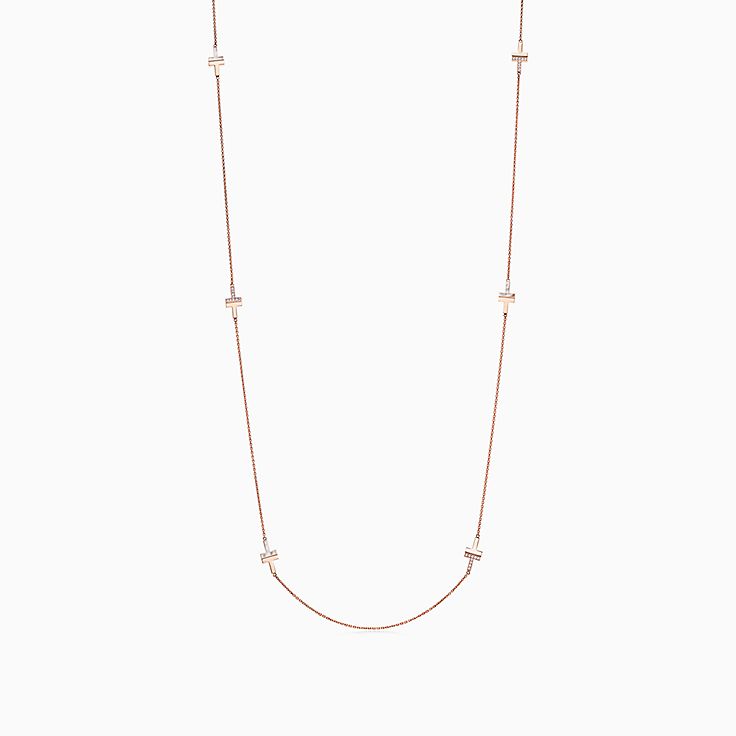 Tiffany T Diamond and Mother-of-pearl Station Necklace