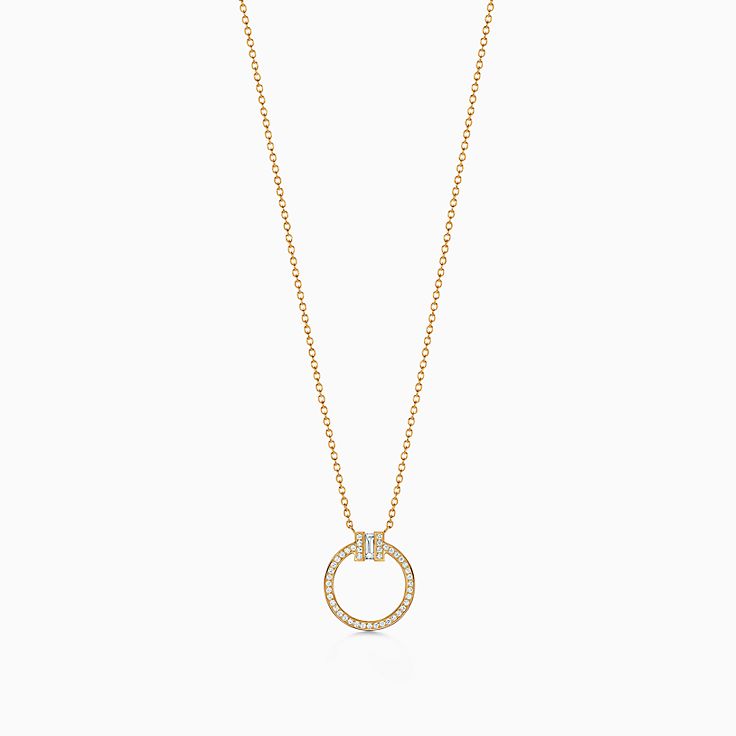 tiffany gold necklace with small diamond