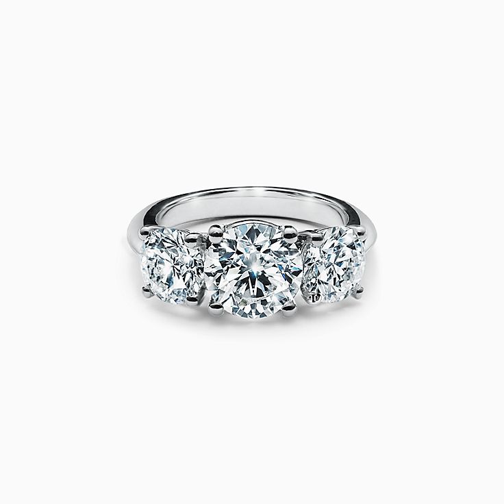 Moissanite Three Stone Engagement Ring Set | BBBGEM