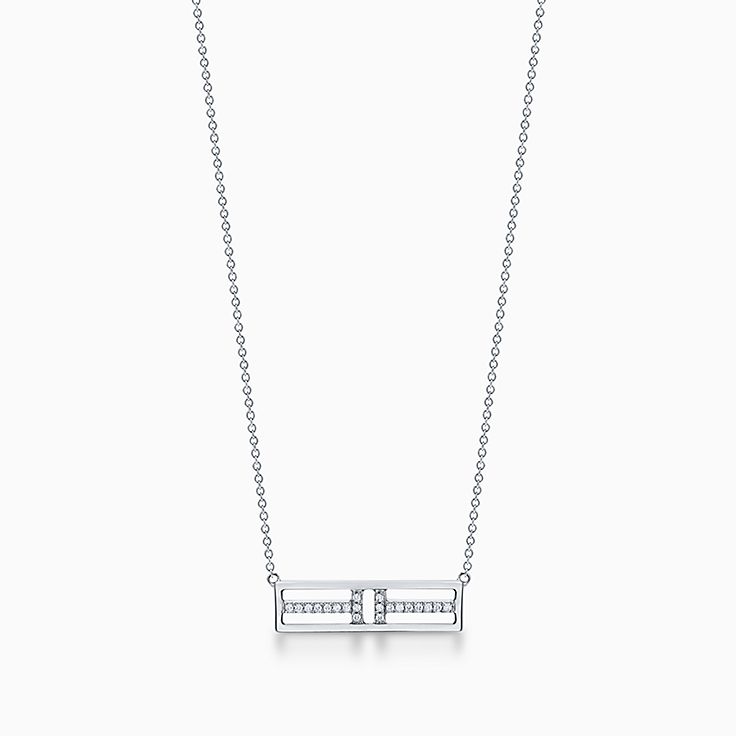 Tiffany & Co. Return to Tiffany Small Sterling Silver Diamond Heart Tag Pendant  Necklace (Fine Jewelry and Watches,Fine Necklaces) IFCHIC.COM