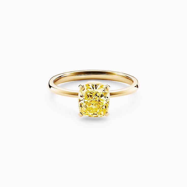 Tiffany True™ Engagement Ring with a Cushion-cut Yellow Diamond in 18k Yellow  Gold