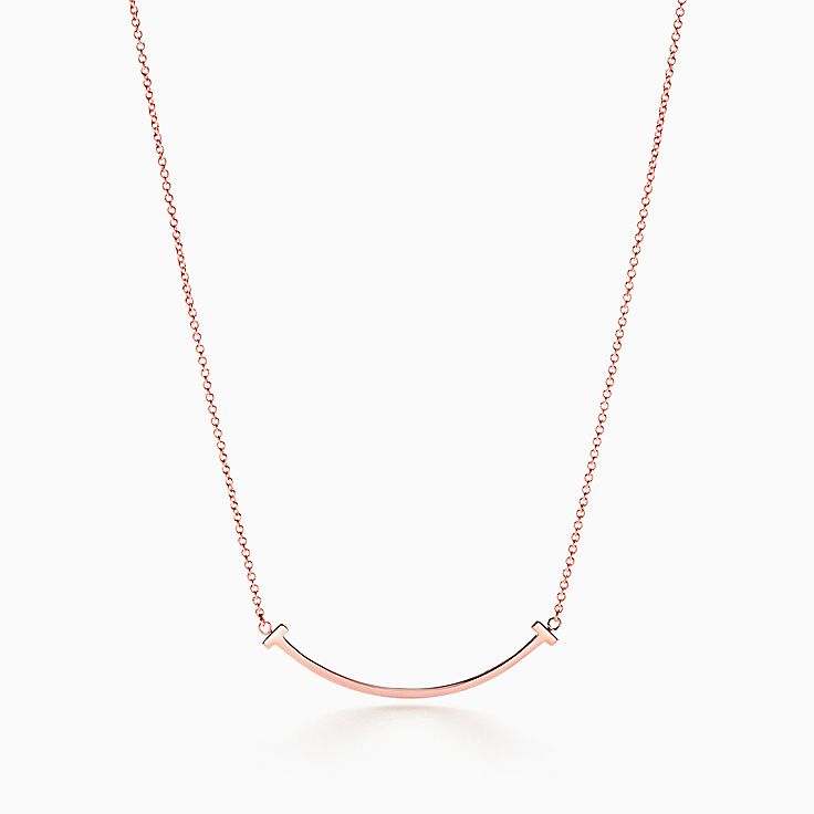 Tiffany T Smile Pendant in Rose Gold, Small | Tiffany & Co.