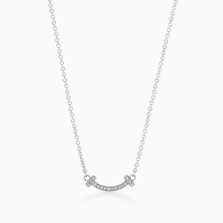 Tiffany & Co. 18k White Gold and Diamond Return to Tiffany Heart Tag Pendant  Necklace - Yoogi's Closet