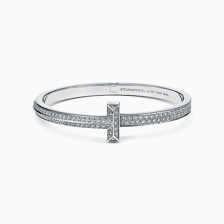 Tiffany T:T1 寬版鑽石鉸鍊手鐲
