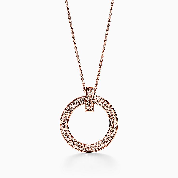 Tiffany T Smile Pendant in White Gold with Diamonds, Large | Tiffany & Co.