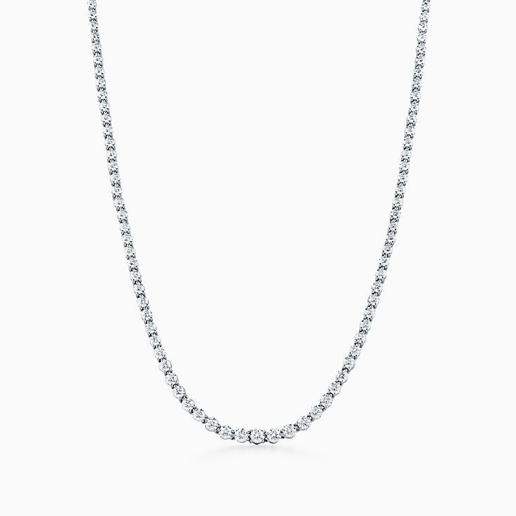 Tiffany Victoria® graduated line necklace in platinum with