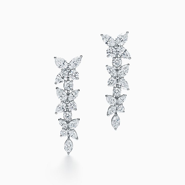 Tiffany Victoria®:Mixed Cluster Drop Earrings
