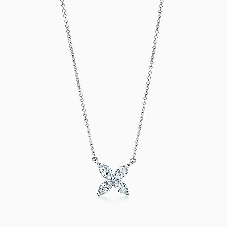 Tiffany Victoria™ pendant in platinum with diamonds, large