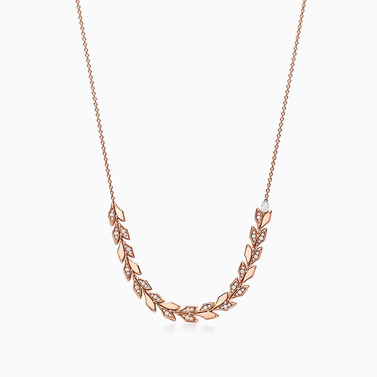 Rose gold 2024 leaf pendant