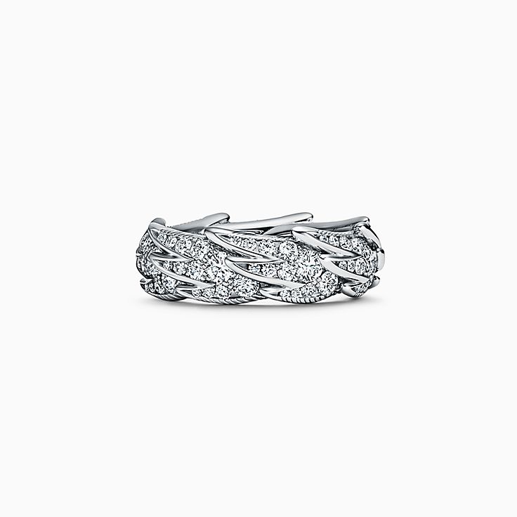 Tiffany 石上鳥系列:Wings 寬版戒指