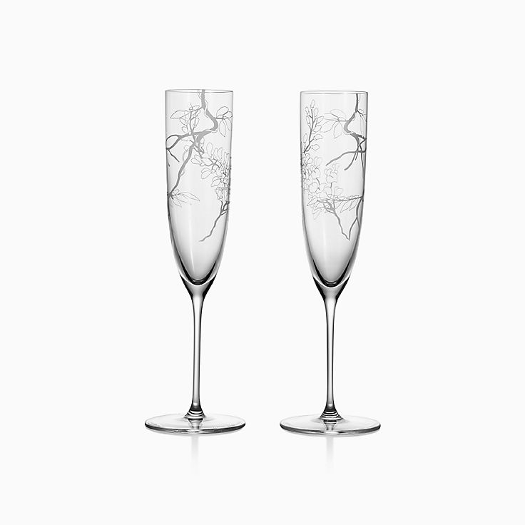 Tiffany and co hot sale flute glasses