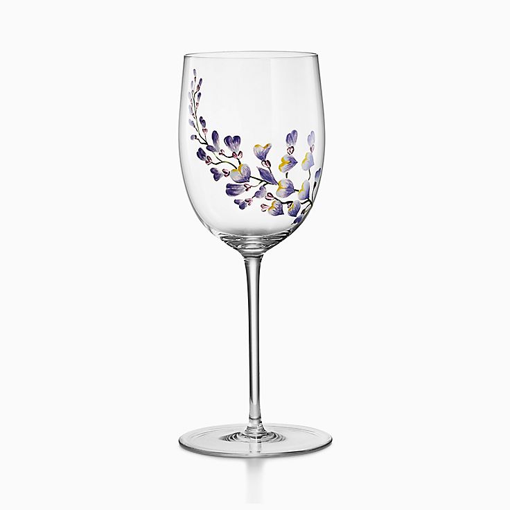 Tiffany Berries White Wine Glass in Tiffany Blue® Lead Crystal