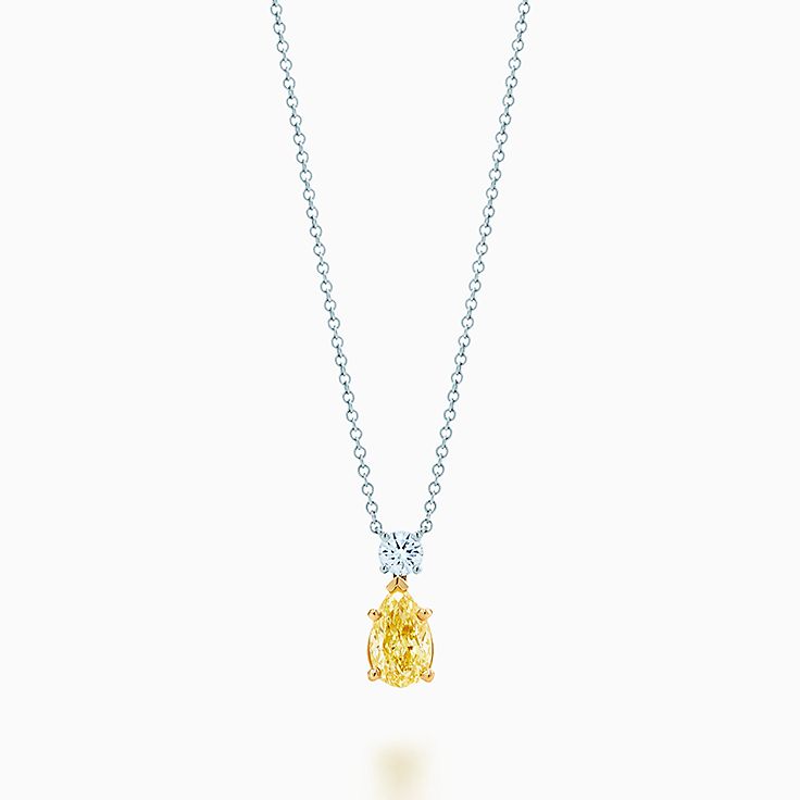 Platinum Jewelry with Yellow Diamonds 
