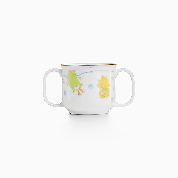 Tiny Tiffany:Taza para bebé de animales marinos con dos asas