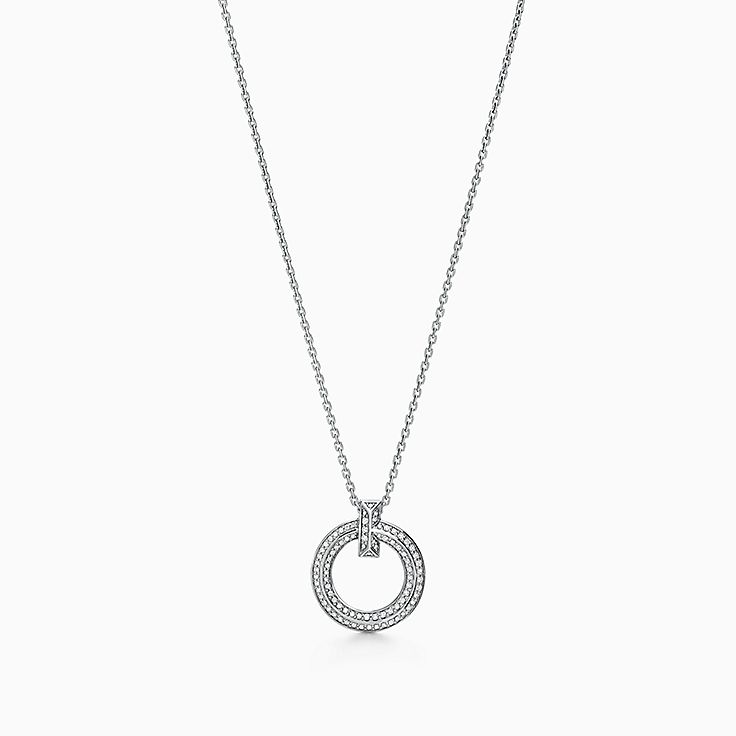 ティファニー T T ワン ナロー サークル ペンダント パヴェ