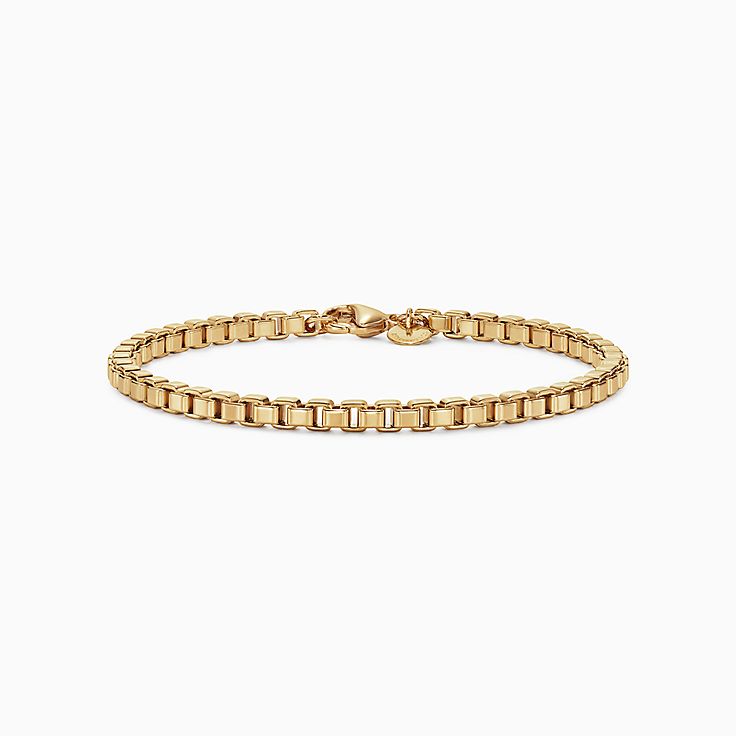 Venetian link bracelet in 18k gold, medium.