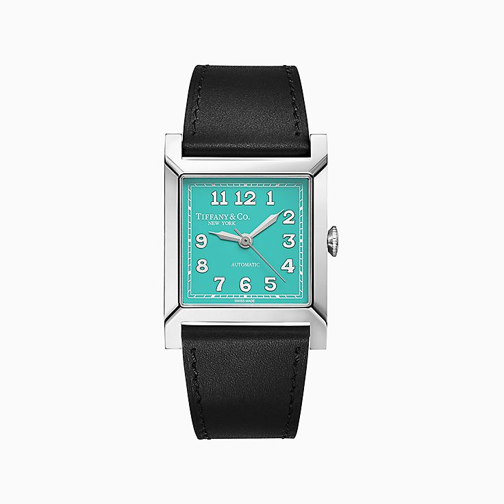 ユニオン スクエア 30MM メカニカル ウォッチ スチール ティファニー ブルーの文字盤 | Tiffany & Co.