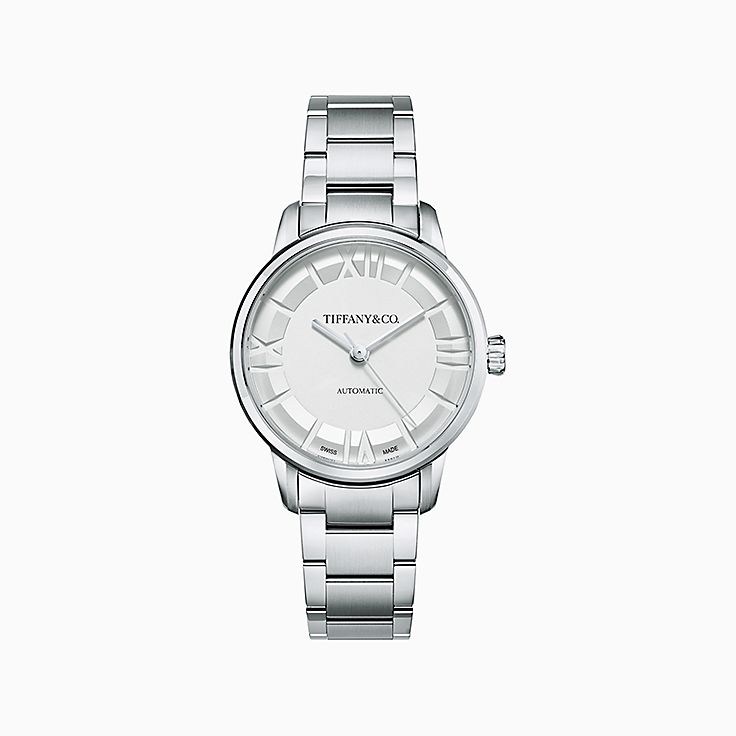 Atlas™ 34 mm Automatic Watch in Stainless Steel | Tiffany & Co. CA