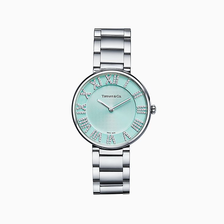 Atlas™ 34 mm Watch in Stainless Steel with Diamonds and a Tiffany Atlas™ 34 mm Watch in Stainless Steel with Diamonds and a Tiffany