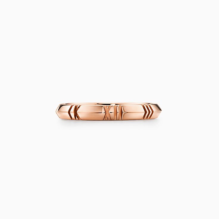 tiffany rose gold roman numeral ring