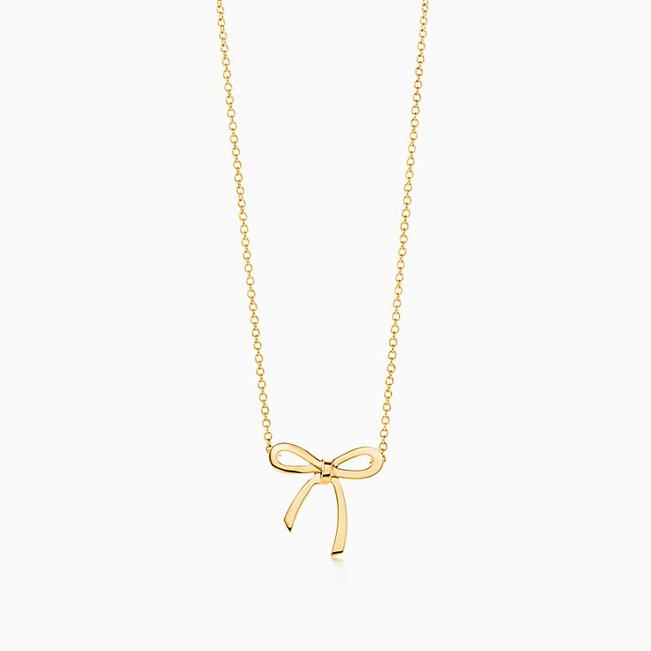 Bow pendant in 18k gold, mini 