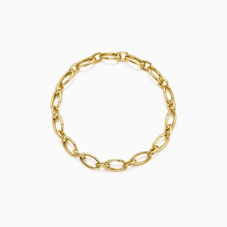 Clasping link bracelet in 18k gold, 7.5 