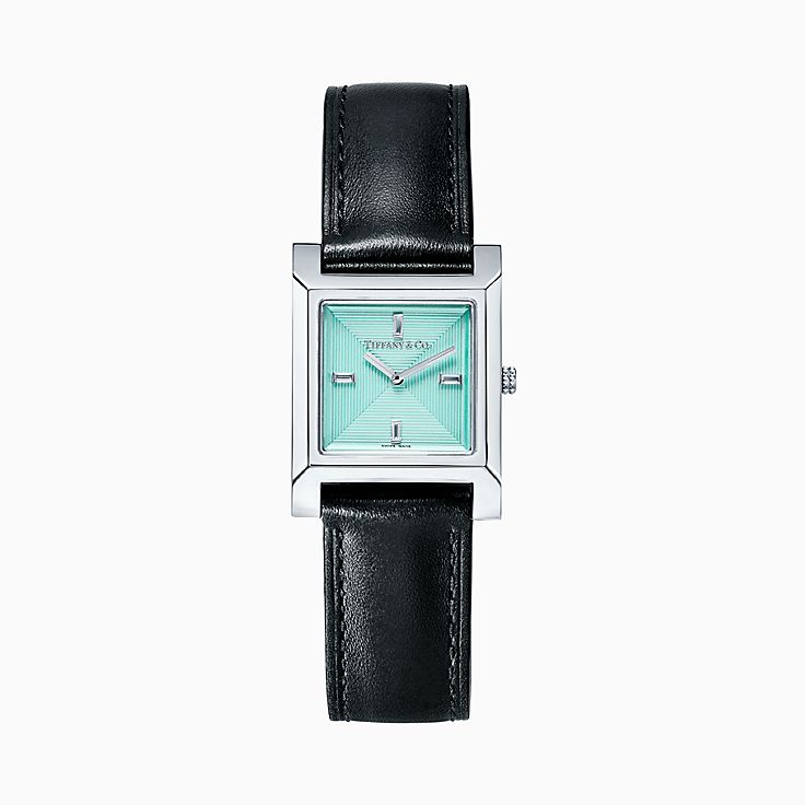 Orologio quadrato, 22 mm, in acciaio e cinturino in pelle. Tiffany 1837  Makers | Tiffany \u0026 Co.
