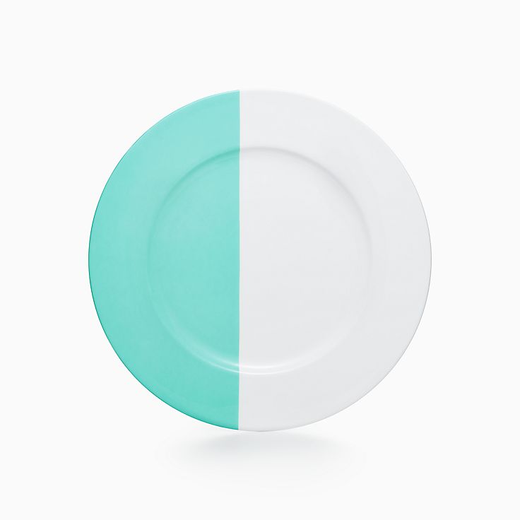 Color Block dinner plate in bone china 