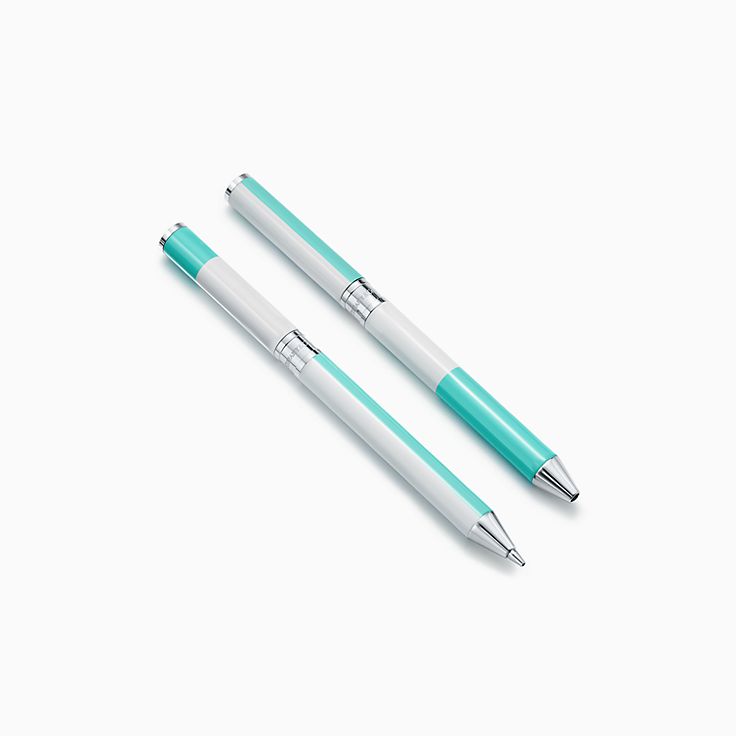 Color Block pen and pencil set in brass 