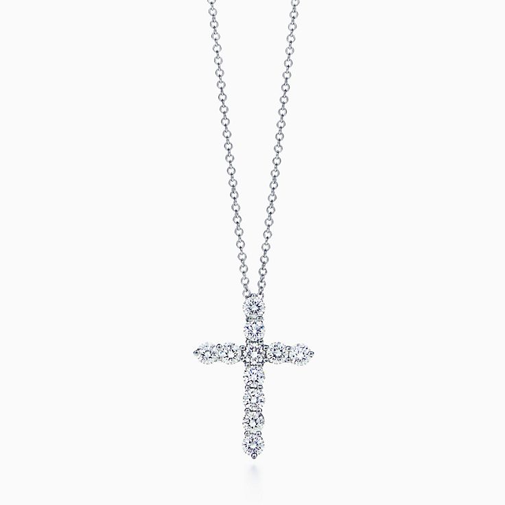 tiffany cross pendant with diamond