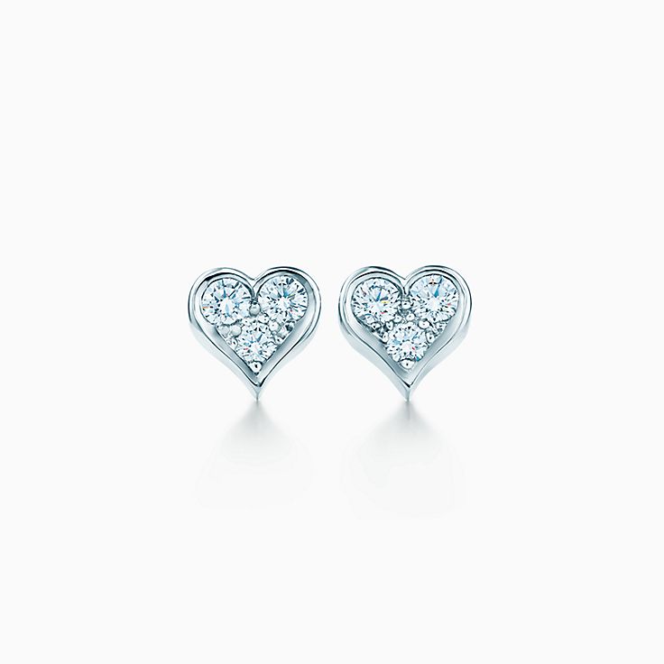 tiffany diamond heart earrings
