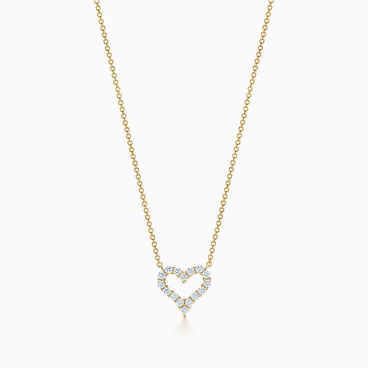 diamond heart necklace gold