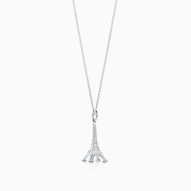 Multicolor Stone Design Long Eiffel Tower Pendant With Chain