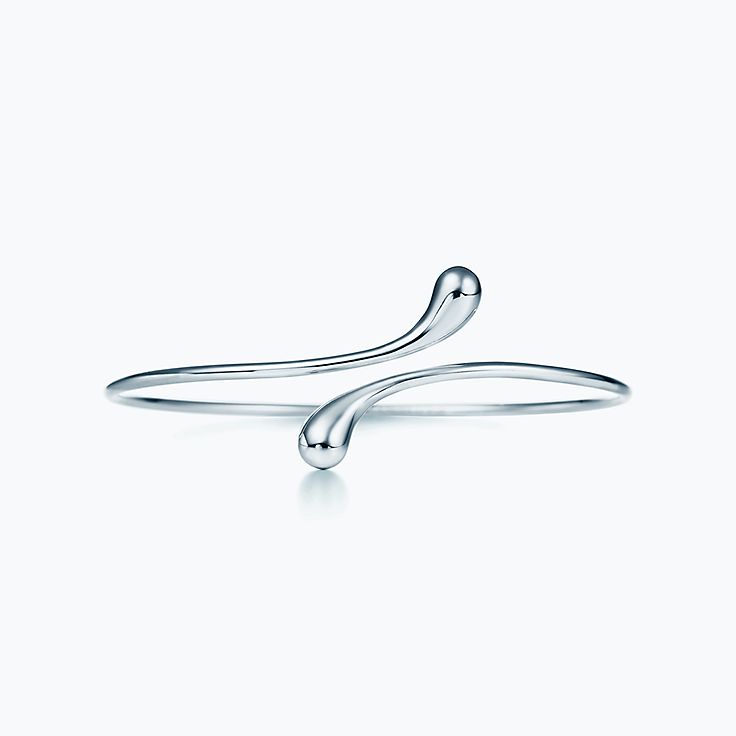 Bracelet jonc Larme allongée en argent 