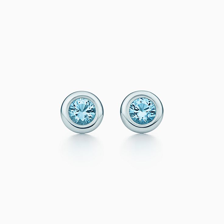 Aquamarine Earrings Studs Hoops Tiffany Co New
