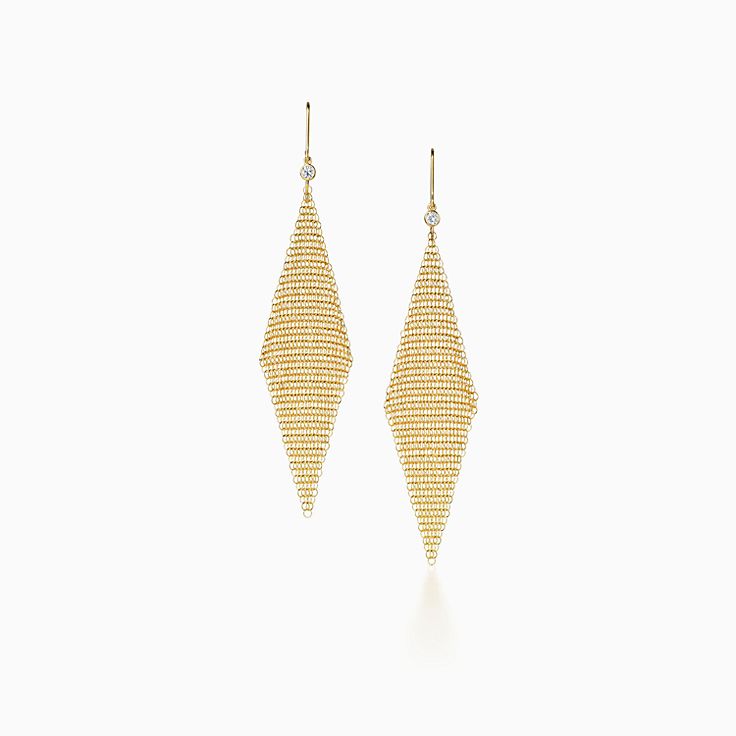 elsa peretti gold mesh earrings