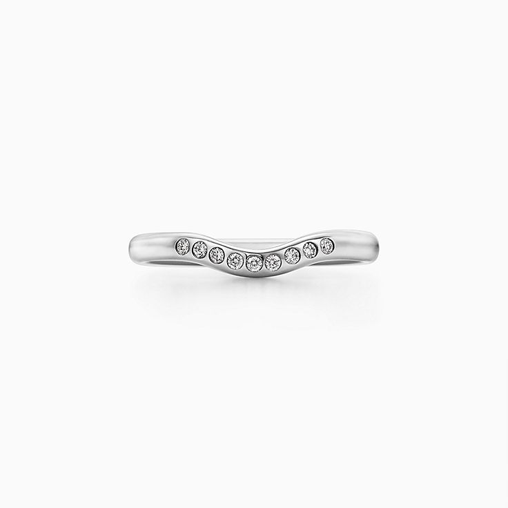 Elsa Peretti® wedding band ring with diamonds in platinum