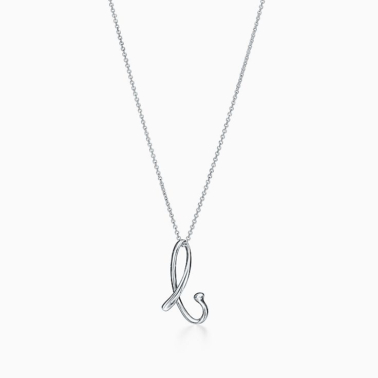 Tiffany & Co Alphabet I Charm Personalized Padlock Pendant 4 Necklace Older  Rare