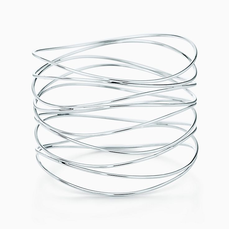 Tiffany \u0026 Co. Bracelet Jonc à NEUF rangs par Elsa Peretti en Argent 925 millièmes Medium