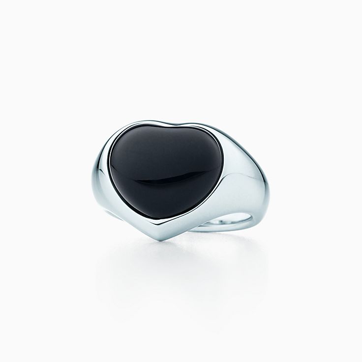 tiffany black stone ring