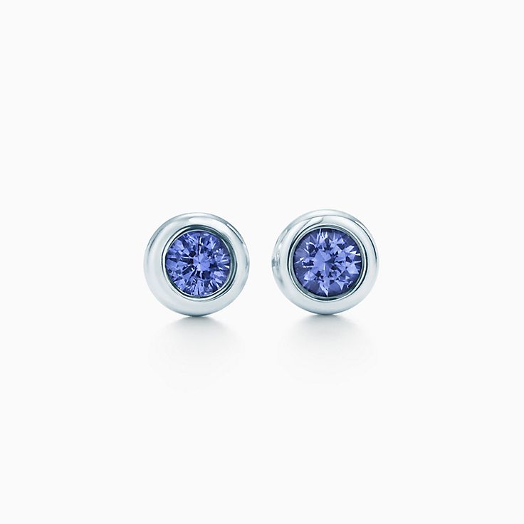 18k white gold Oval Tanzanite-Omega clip earrings with diamonds – In House  Treasure